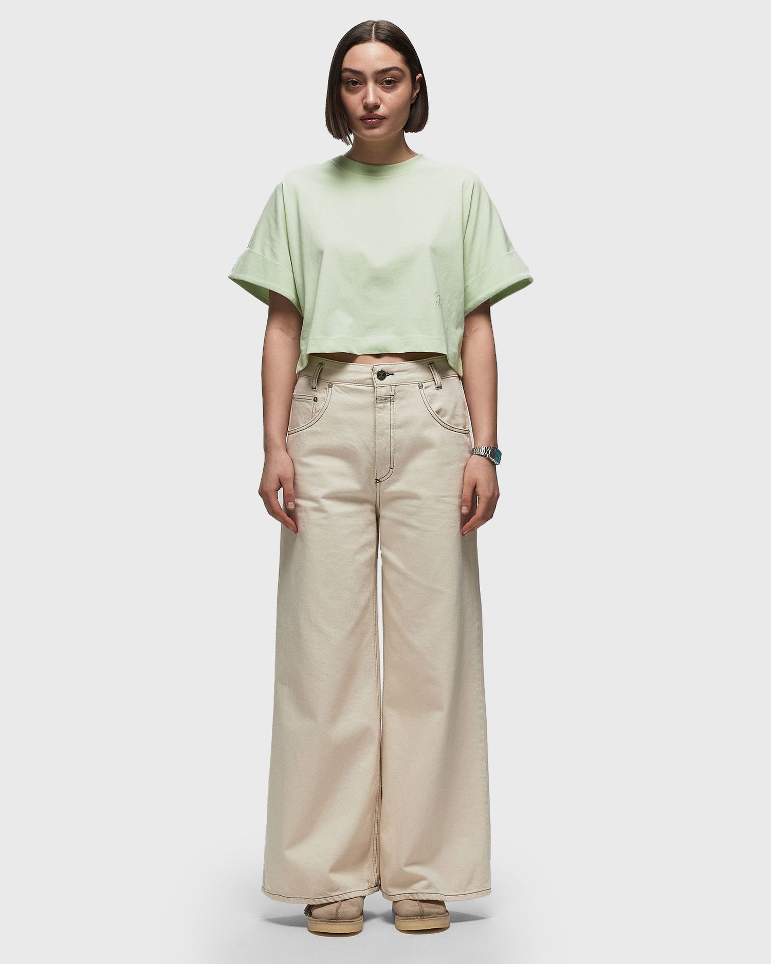Crop Top CLOSED TURN UP T-SHIRT Zelené | C95246-44H-EM-629, 1