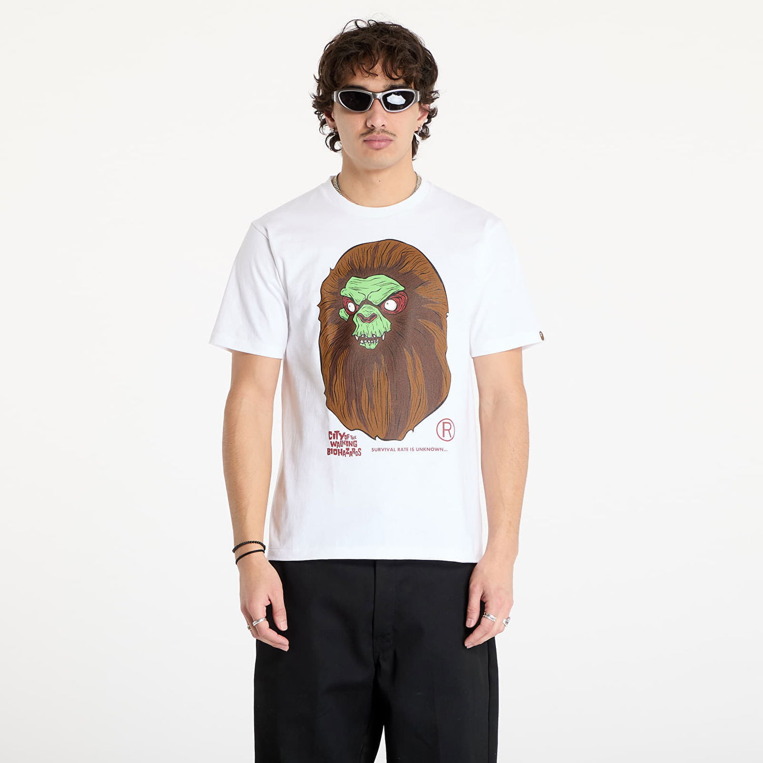 Tričko BAPE Horror Mad Face Tee Biela | 001TEK701018F WHT, 0