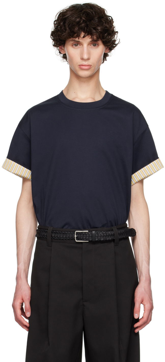 Tričko Bottega Veneta Double Layer T-Shirt Navy | 754683 V4HQ0 4133, 0