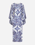 Dolce & Gabbana Majolica-Print Charmeuse Dress