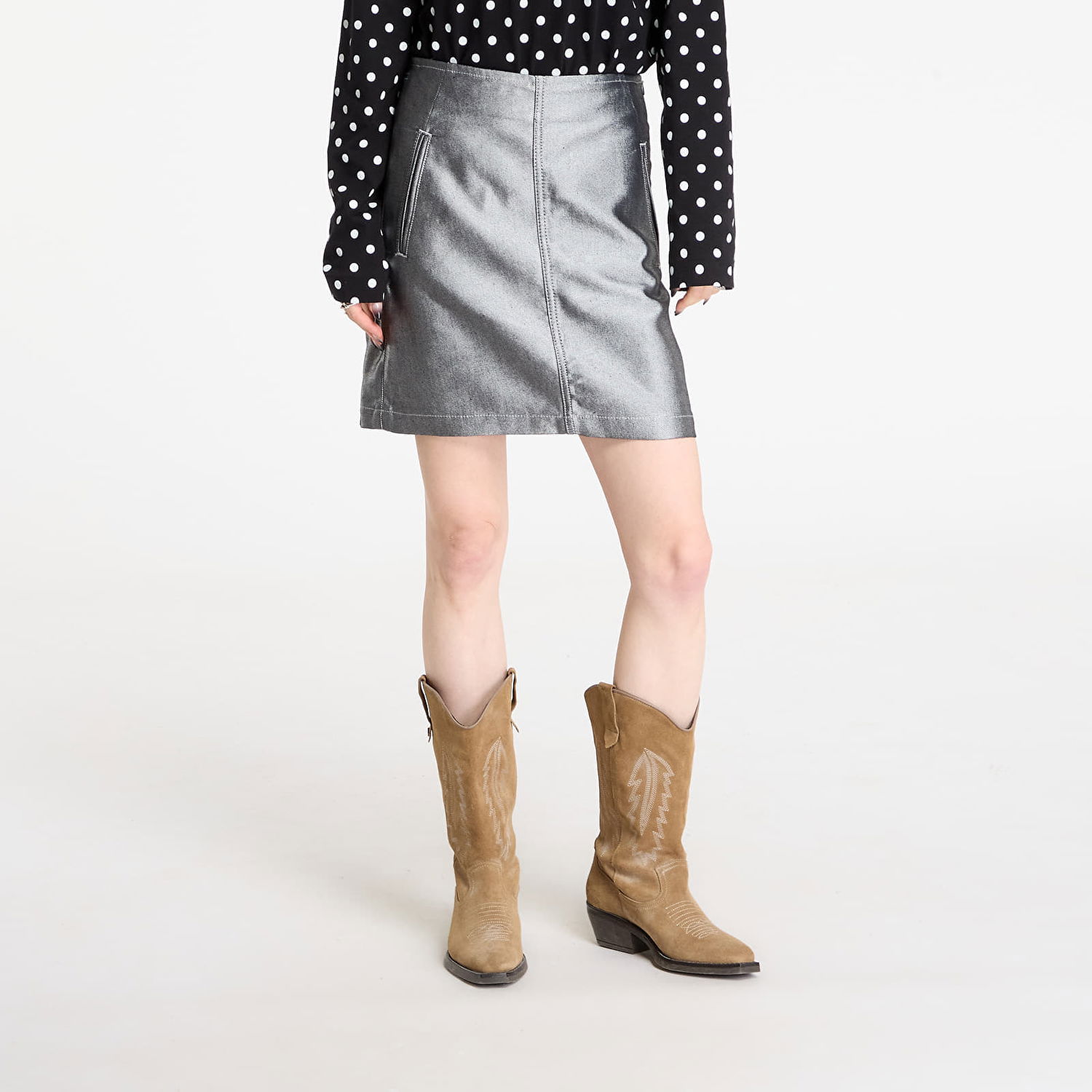 Sukňa CALVIN KLEIN Calvin Klein Jeans A Line Metallic Skirt Metalická | LV047E716G 3UF, 0