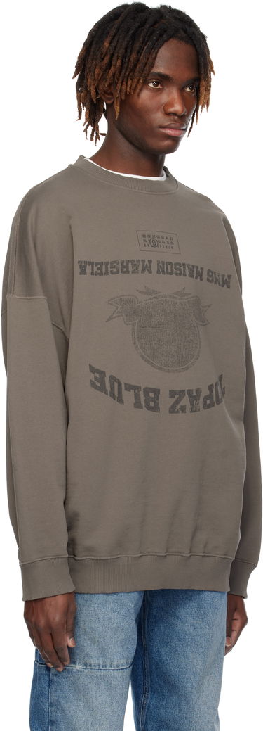 Sveter Maison Margiela MM6 Maison Margiela Printed Sweatshirt Hnedá | SH0GU0023 M25012, 4
