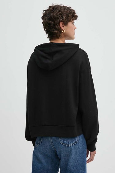 Mikina Lacoste Cropped Hoodie With Logo Print Čierna | SF2649, 2