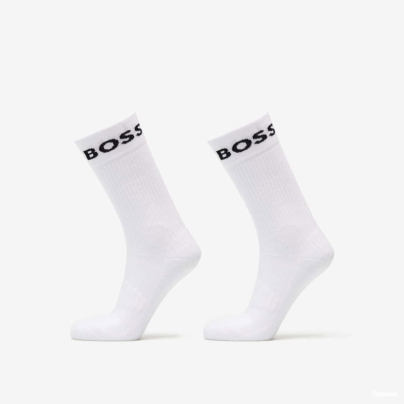 Ponožky BOSS Hugo 2-Pack of Quarter-Length Socks in Stretch Fabric White Biela | 50469747-100