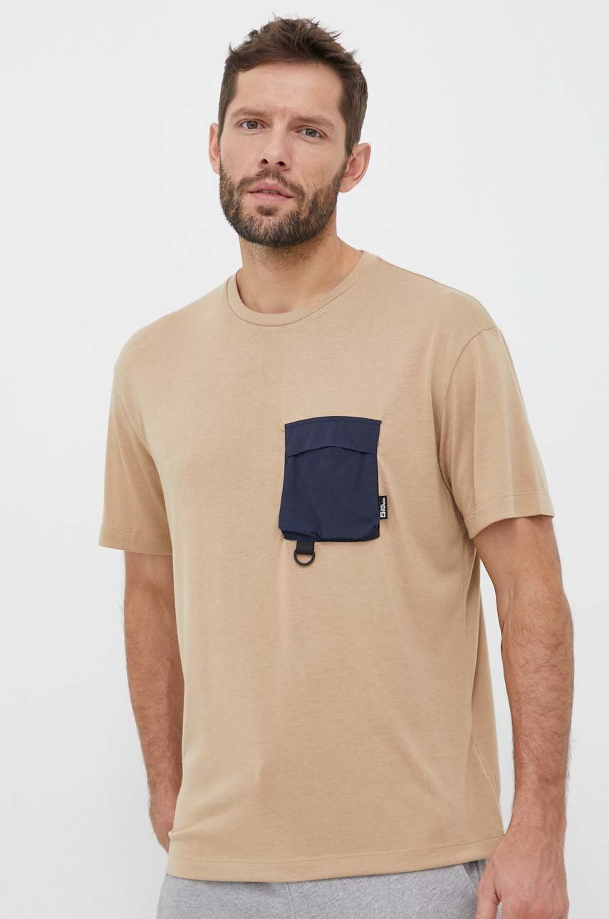 Tričko Jack Wolfskin Pocket Tee Béžová | 1809311, 0