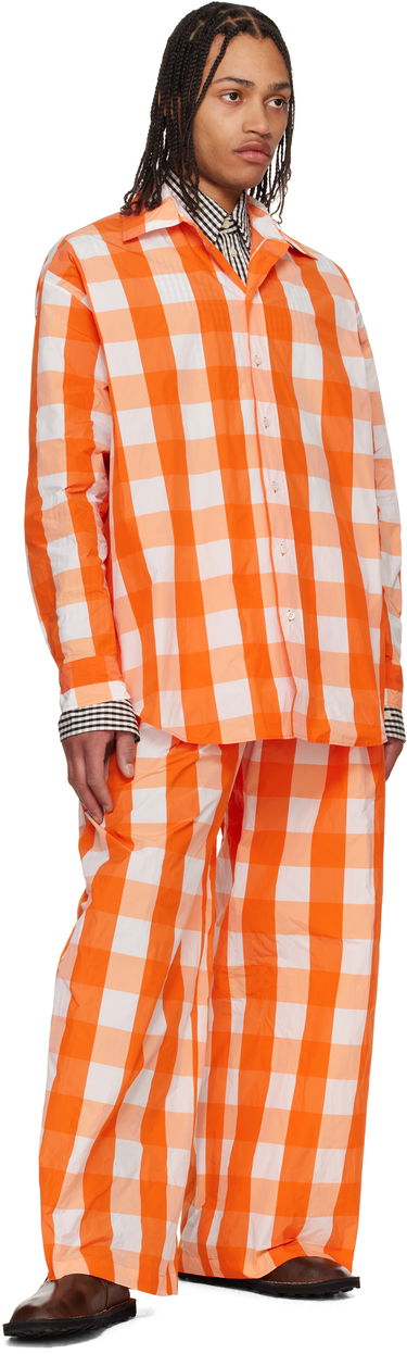 Košeľa Walter Van Beirendonck Walter Van Beirendonck Maxi Gingham Button-Up Shirt Oranžová | 6002, 3