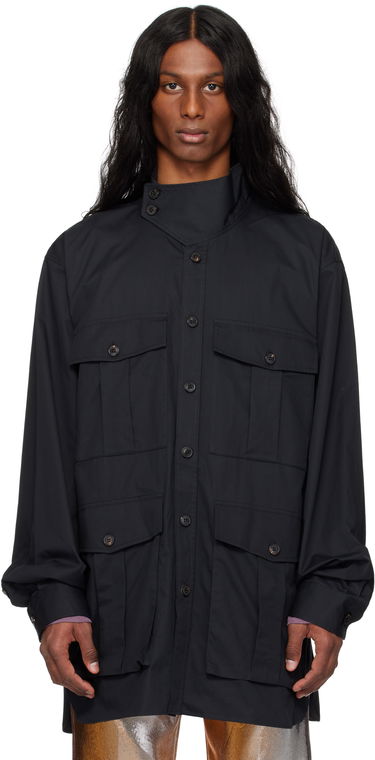 Košeľa Dries Van Noten Dries Van Noten Twill Overshirt Čierna | 251-020731-1147, 0