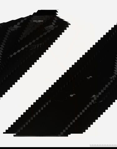 Bunda Dolce & Gabbana Double-breasted Velvet Tuxedo Jacket Čierna | F297XTFUVG7N0000, 0