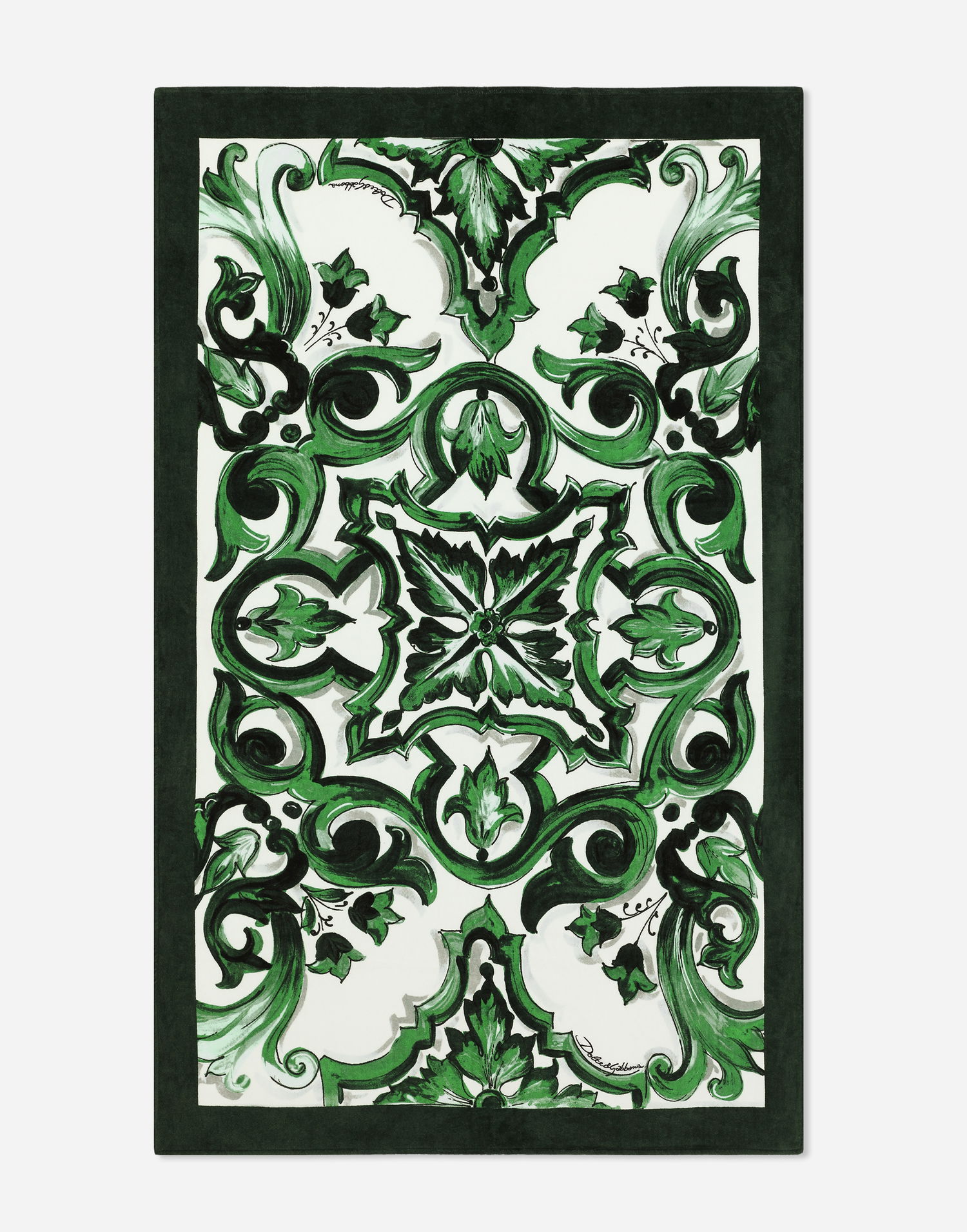 Doplnky Dolce & Gabbana Dolce & Gabbana Terry Cotton Beach Towel with Green Floral Print Zelené | TCF013TCAHDUV001, 0