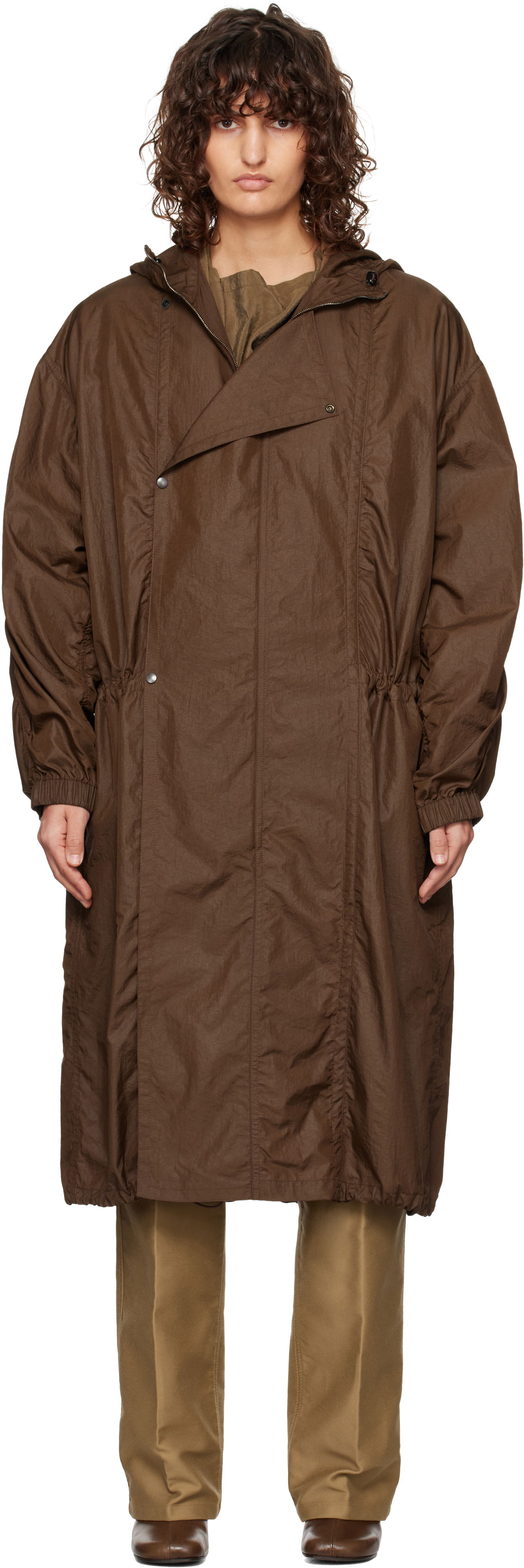 Pláštenka LEMAIRE Nylon Hooded Parka Hnedá | CO1058 LF1301, 0