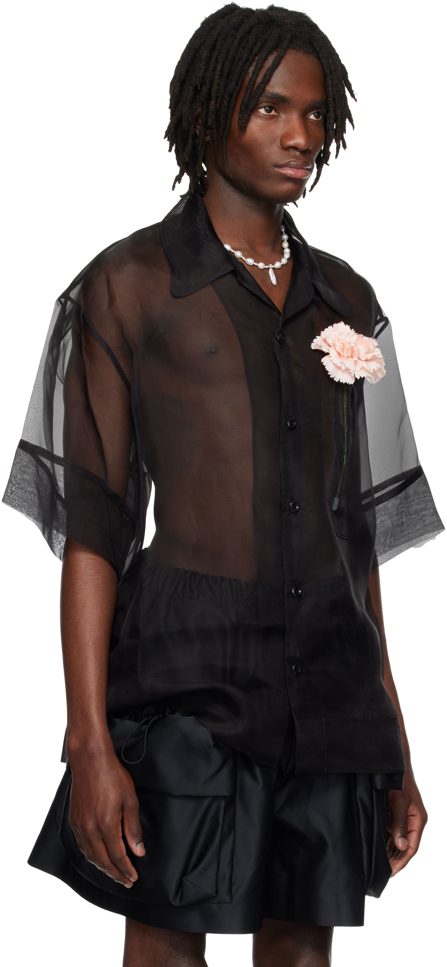 Košeľa Simone Rocha Simone Rocha Carnation Pocket Boxy Shirt Čierna | 5332 0360, 1
