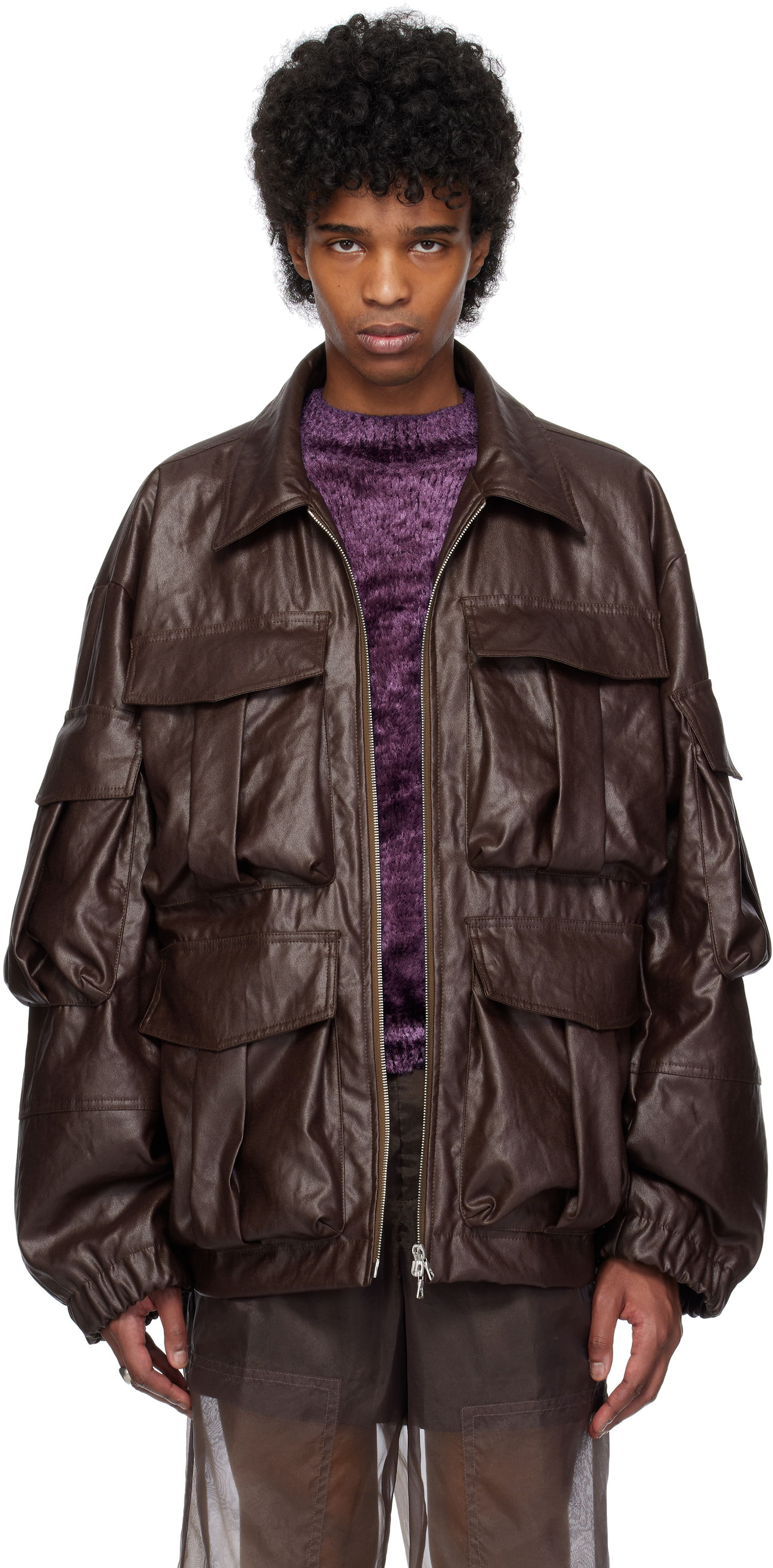 Bunda Dries Van Noten Dries Van Noten Coated Serge Jacket Hnedá | 251-020526-1502, 0