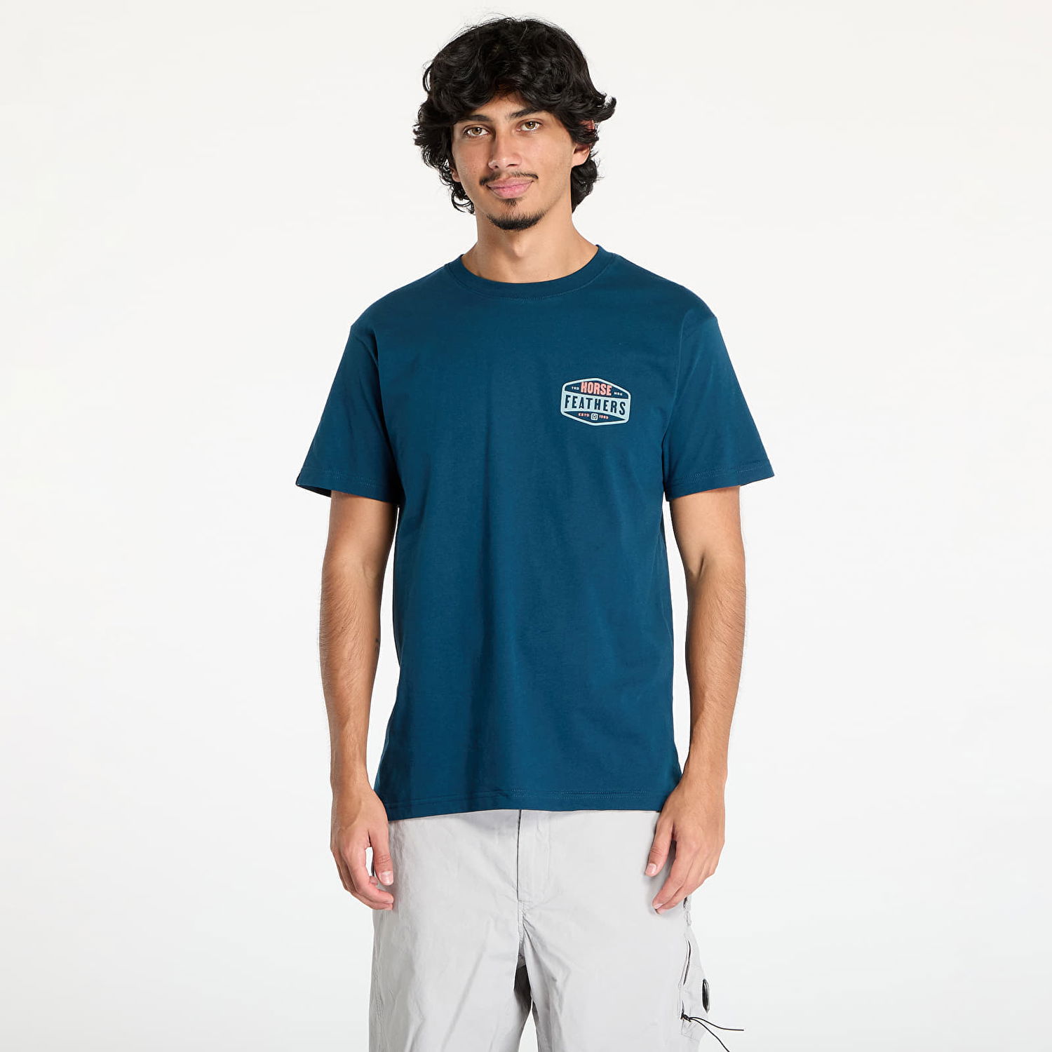 Tričko Horsefeathers Hexagon II T-Shirt Pond M Navy | SM1367C, 0