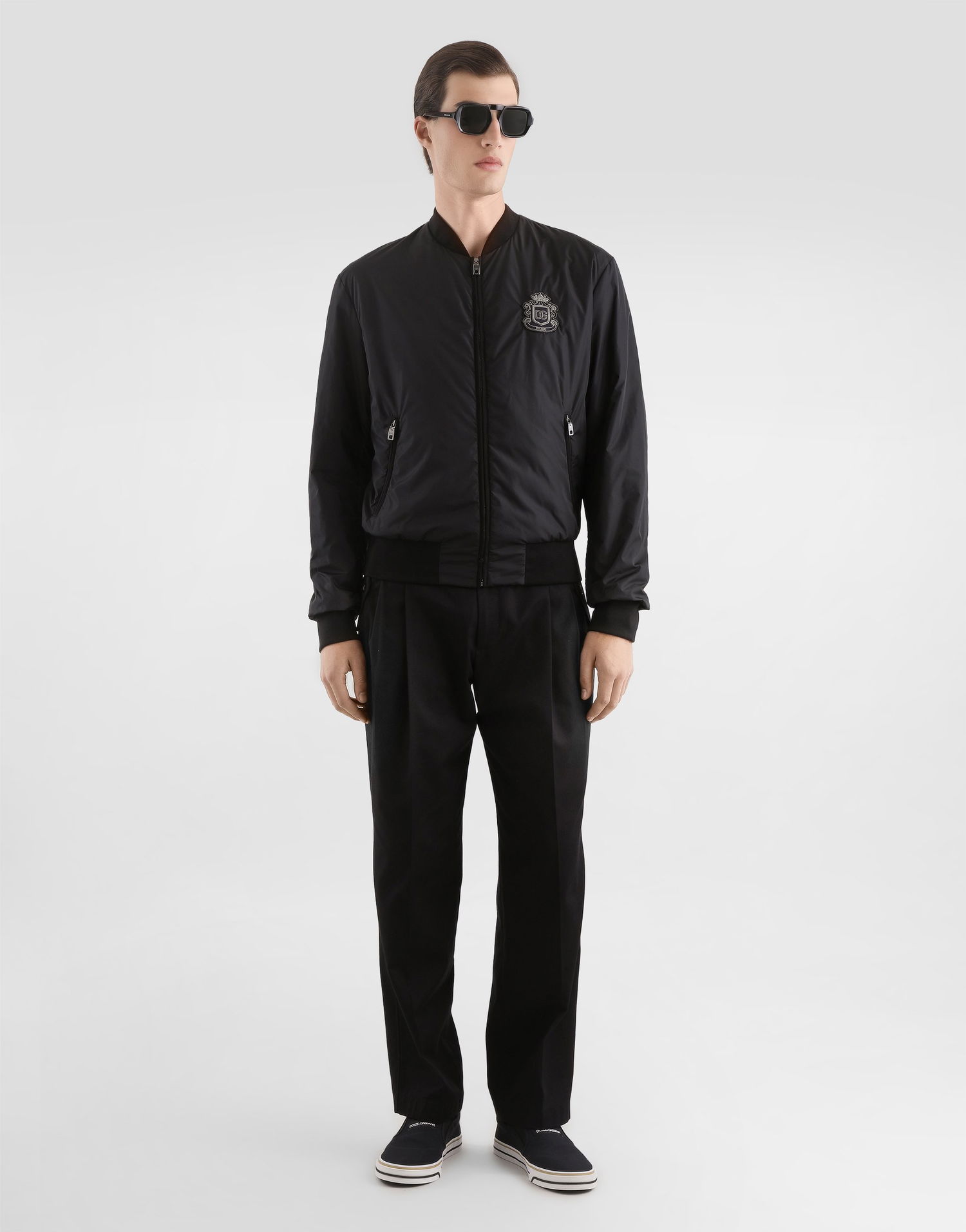 Bomber bunda Dolce & Gabbana Bomber Jacket With Crest Patch Čierna | G9ABPZGK292N0000, 1