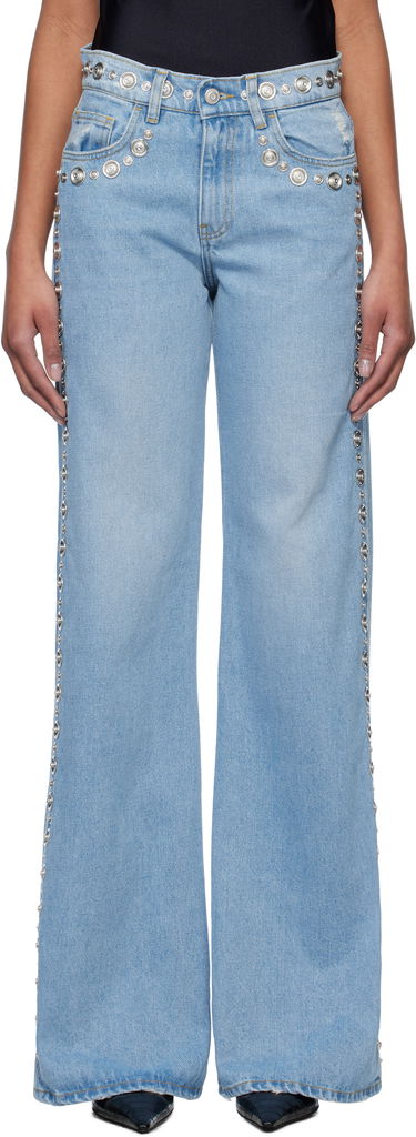 Džínsy Coperni Coperni Studded Wide Leg Jeans Modrá | COPP95STF2008, 0