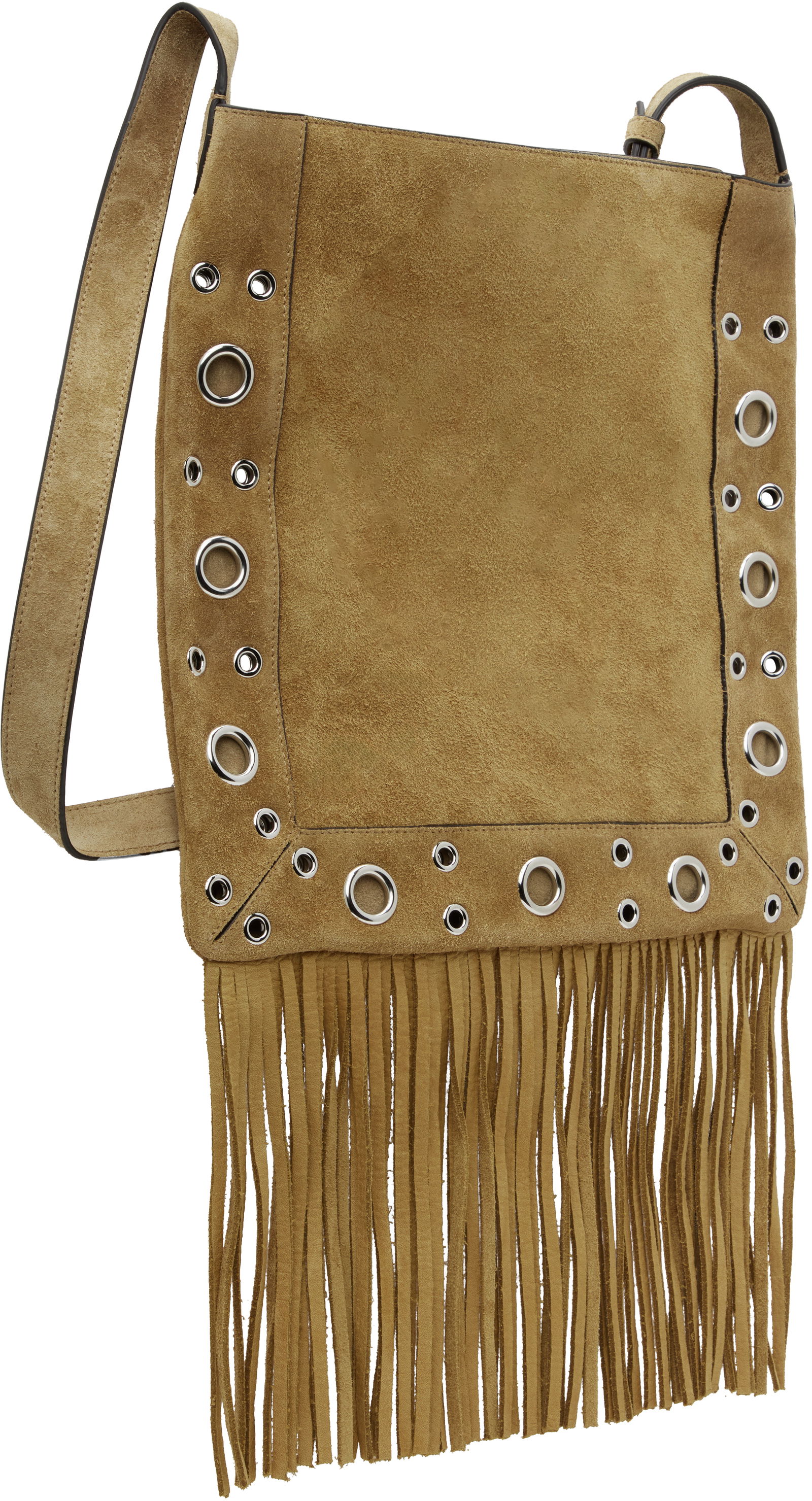 Suede Shoulder Bag with Fringe