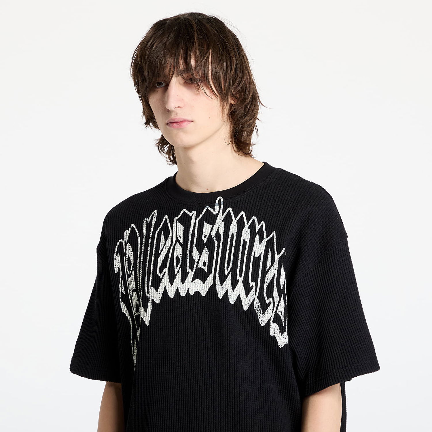 Tričko Pleasures PLEASURES Twitch Waffle T-Shirt Čierna | P25SP024 BLACK, 1
