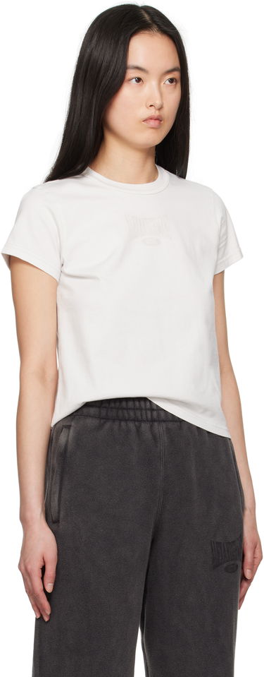 Tričko Alexander Wang Alexander Wang Distressed Logo Shrunken T-Shirt Šedá | 4CC2251540, 4