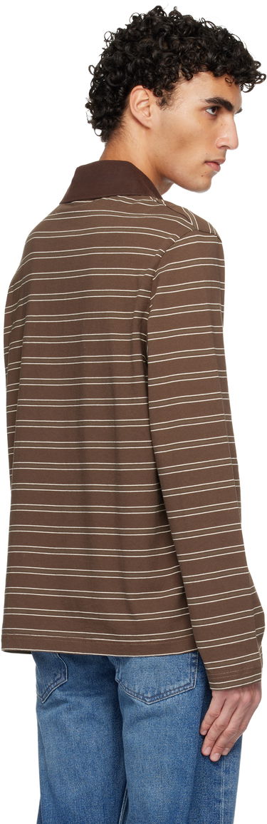 Polo tričko A.P.C. A.P.C. Long-Sleeve Striped Polo Hnedá | COHLV-H26519, 2