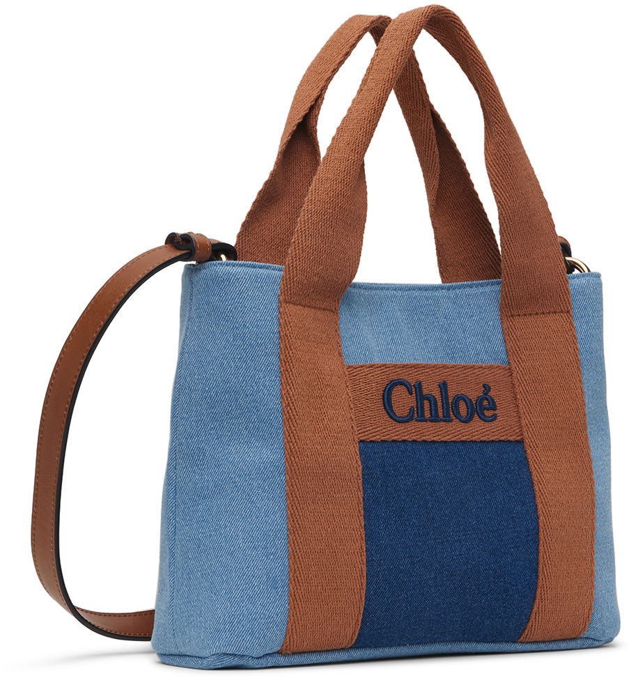 Tote bag CHLOÉ Chloé Embroidered Denim Tote Bag Modrá | C20355, 1