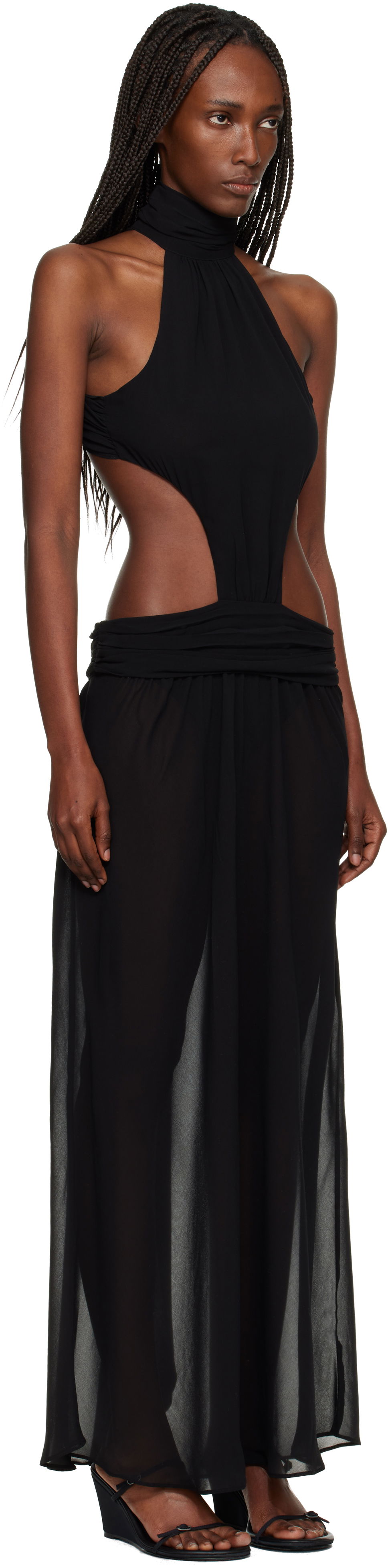 Šaty GUIZIO Marais Halter Cut-Out Maxi Dress Čierna | H25411W096, 1