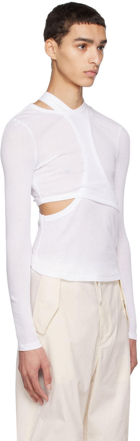 Tričko Dion Lee Modular Cutout Long Sleeve T-Shirt Biela | C3102R23, 1