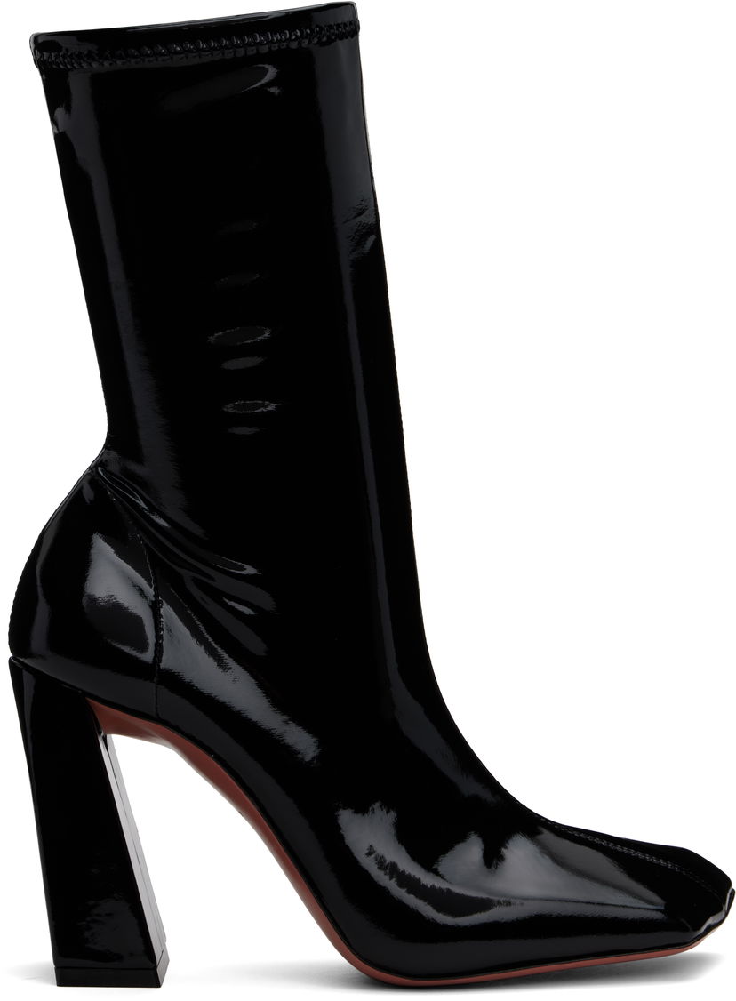 Oblečenie Amina Muaddi Amina Muaddi Marine Stretch Boots Čierna | MARINE STRETCH BOOTIE 95 LATEX