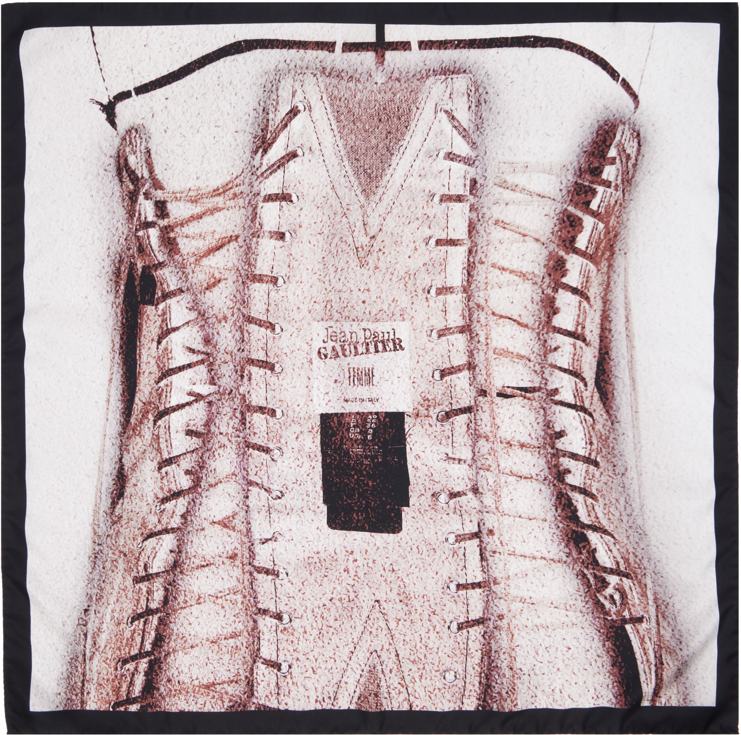 Šál Jean Paul Gaultier Jean Paul Gaultier 'The Trompe L'oeil Corset' Silk Scarf Rôznofarebný | 25/34-U-EC054-C591-260100, 0