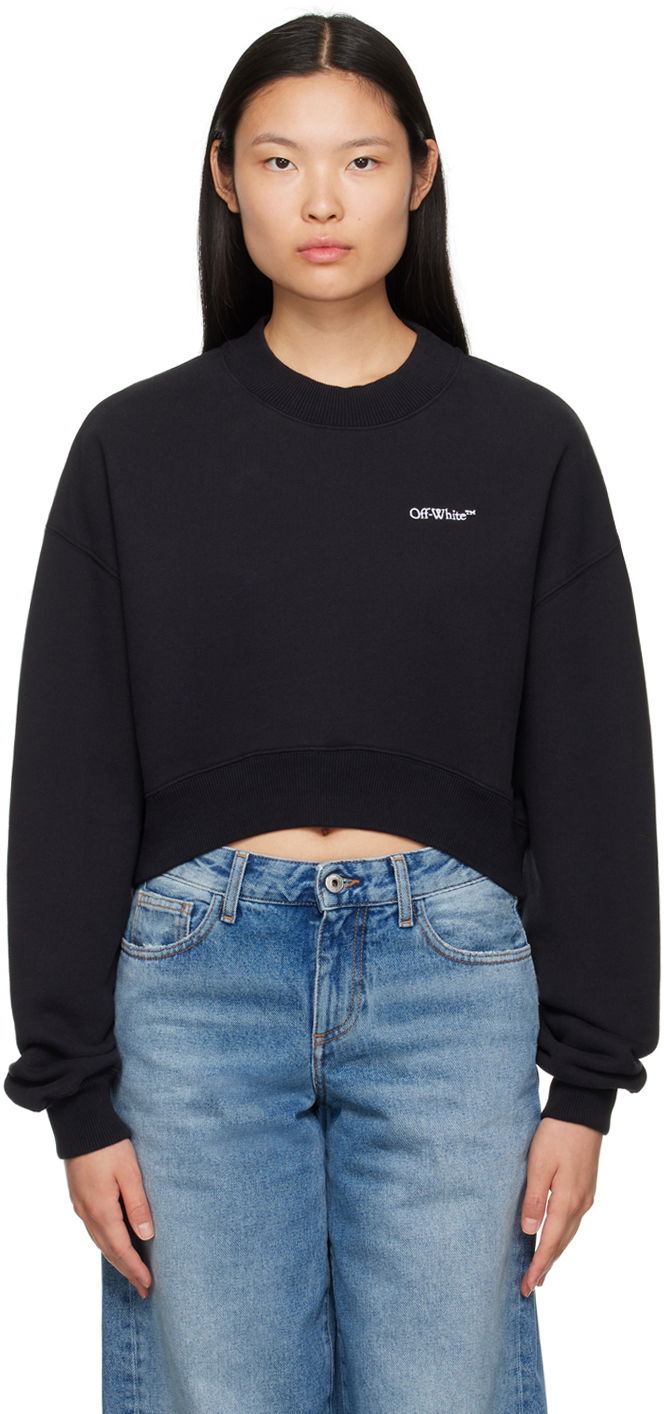 Mikina Off-White Black Cropped Sweatshirt Čierna | OWBA074F23JER0011001, 0