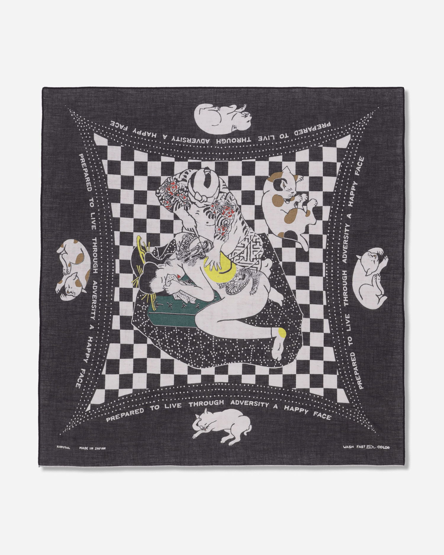 Šál KAPITAL Selvedge Bandana No Woman No Cry Čierna | EK-1539BA BLACK, 0