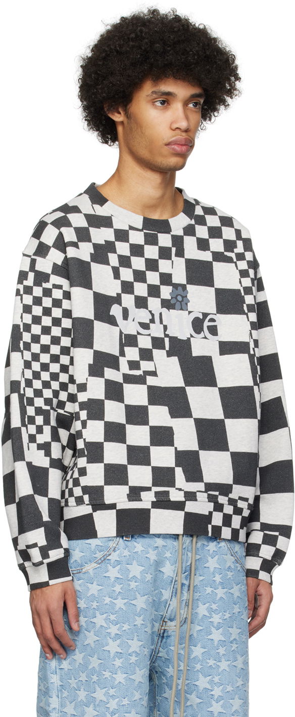 'Venice' Checkerboard Print Sweatshirt