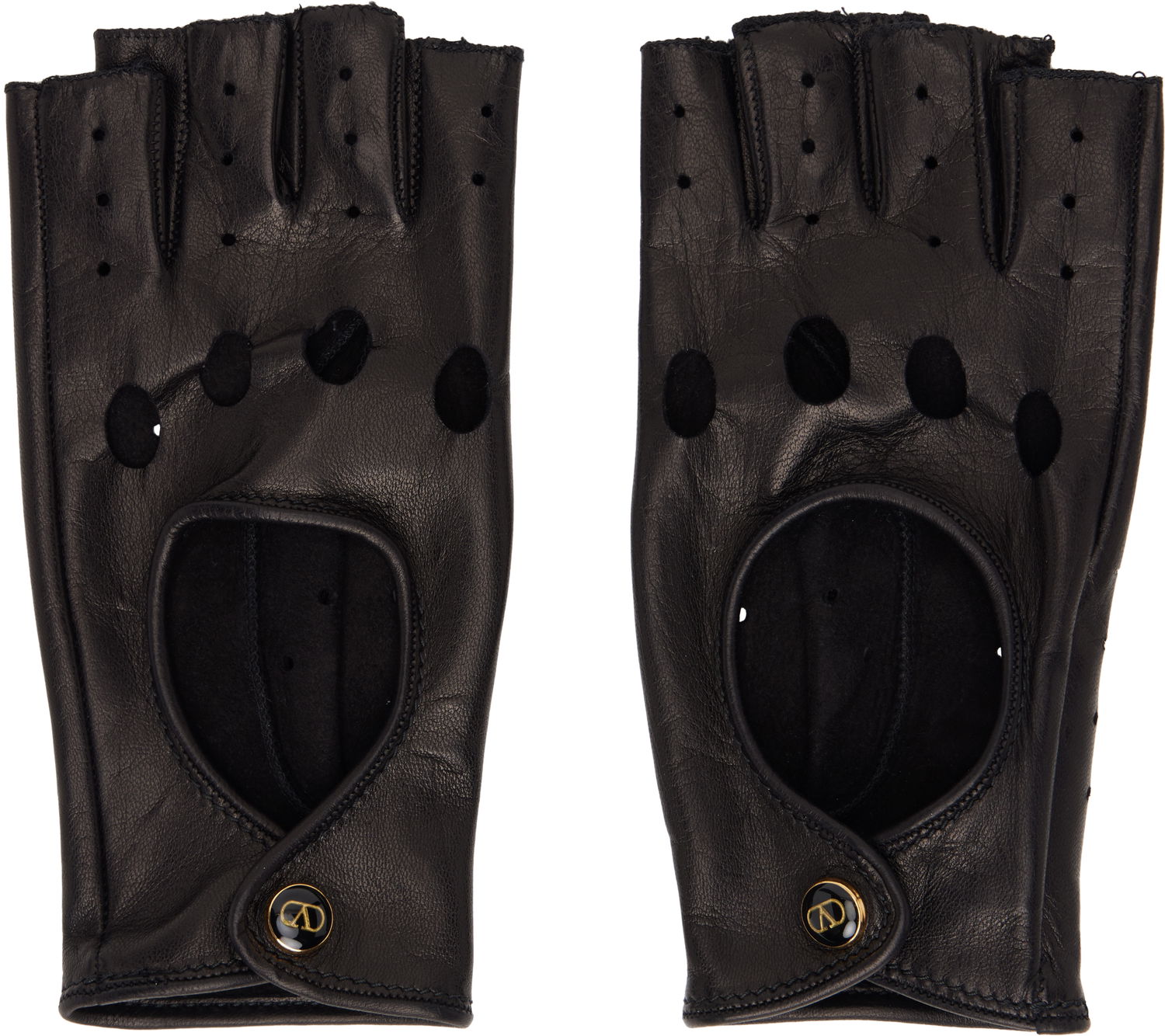 Rukavice Valentino Valentino Garavani VLogo Signature Nappa Fingerless Gloves Čierna | 6W2GD00BUTV, 0