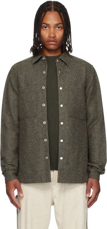 Košeľa Rick Owens Rick Owens Concordians Rugged Wool Shirt Zelené | RU02E1744 WRU, 0