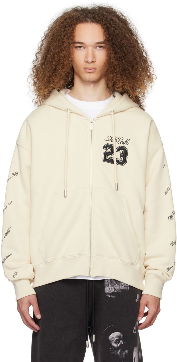 Mikina Off-White 23 Skate Hoodie Béžová | OMBE015S24FLE0040310