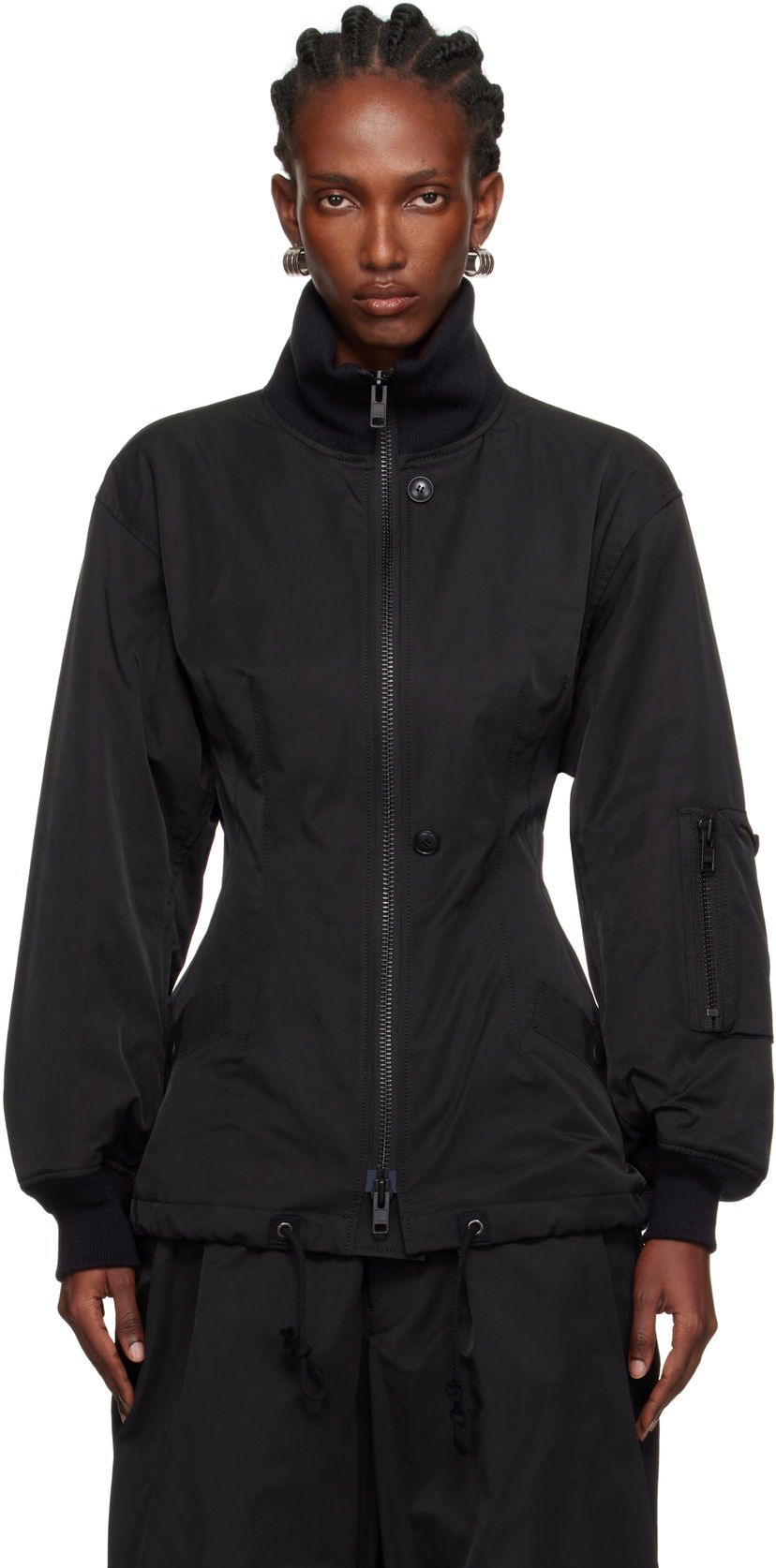 Bomber bunda Yohji Yamamoto YOHJI YAMAMOTO Twill Darts Bomber Jacket Čierna | FM-J52-600