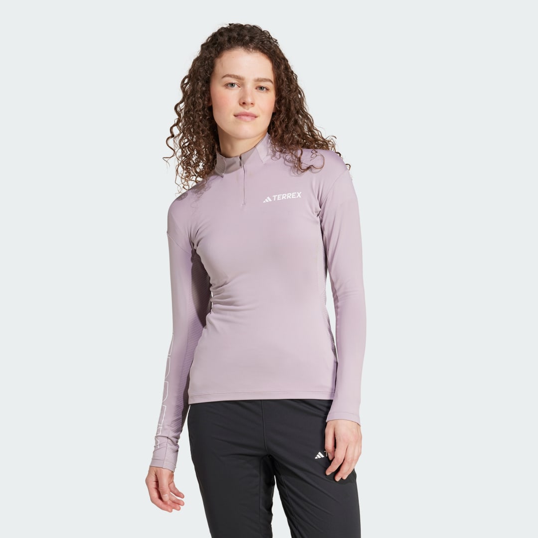 Tričko adidas Performance Terrex Xperior Long Sleeve Fialová | IW9184, 1