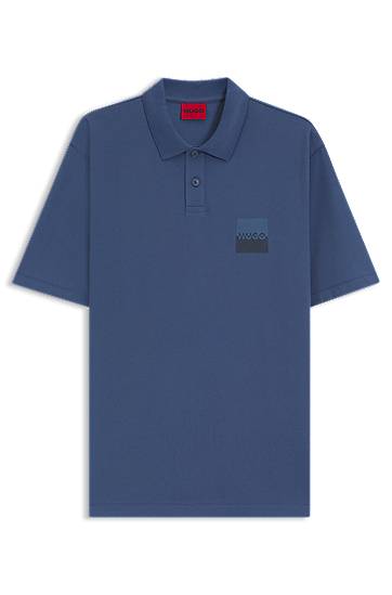 Polo tričko BOSS Relaxed Fit Cotton Polo Shirt with Split Logo by HUGO Modrá | 50542834, 0