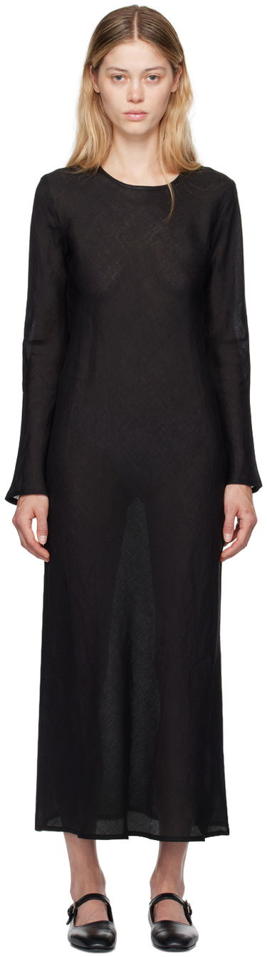 Šaty Baserange Baserange Dydine Long Sleeve Maxi Dress Čierna | DRDYL-LI-EXAU24, 0