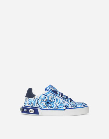 Tenisky a topánky Dolce & Gabbana Majolica-print Portofino Light Biela | D10951AD466HA3OB, 0