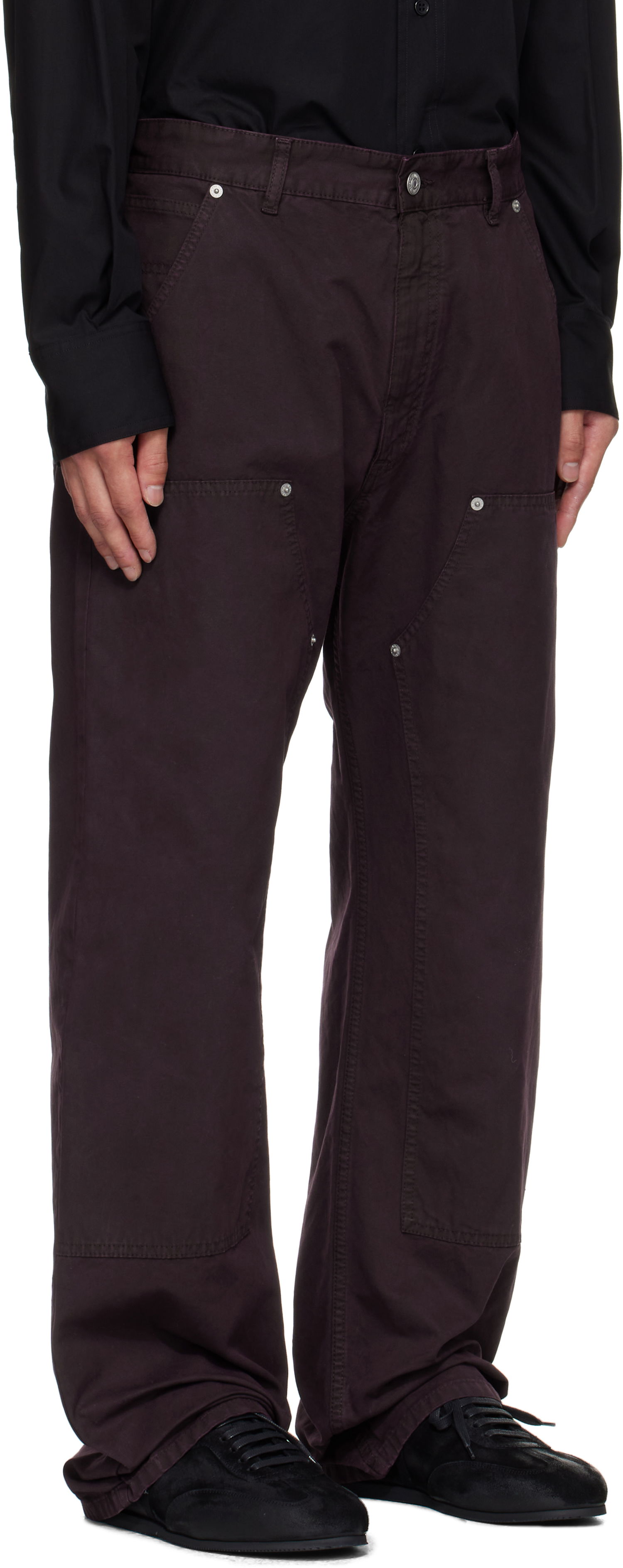 Cargo nohavice Maison Margiela MM6 Maison Margiela 5-Pocket Carpenter Pants Fialová | SH2LA0044 S78548, 1