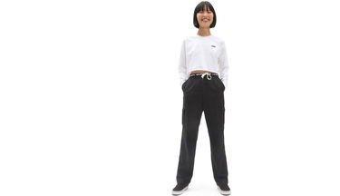 Crop Top Vans Cropped T-Shirt Biela | VN0A4OUQWHT, 3