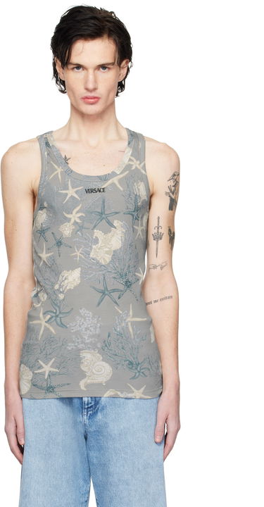 Tielko Versace Versace Barocco Sea Ribbed Tank Top Šedá | 1013125_1A11735, 0