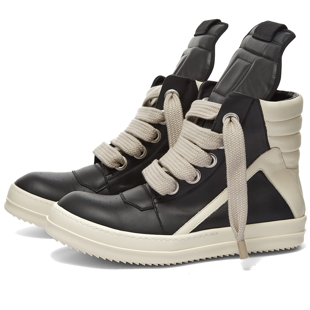 Tenisky a topánky Rick Owens Geobasket Oversized Eylet Sneaker Black/White Čierna | RU02B2894-LPOW1-911, 0