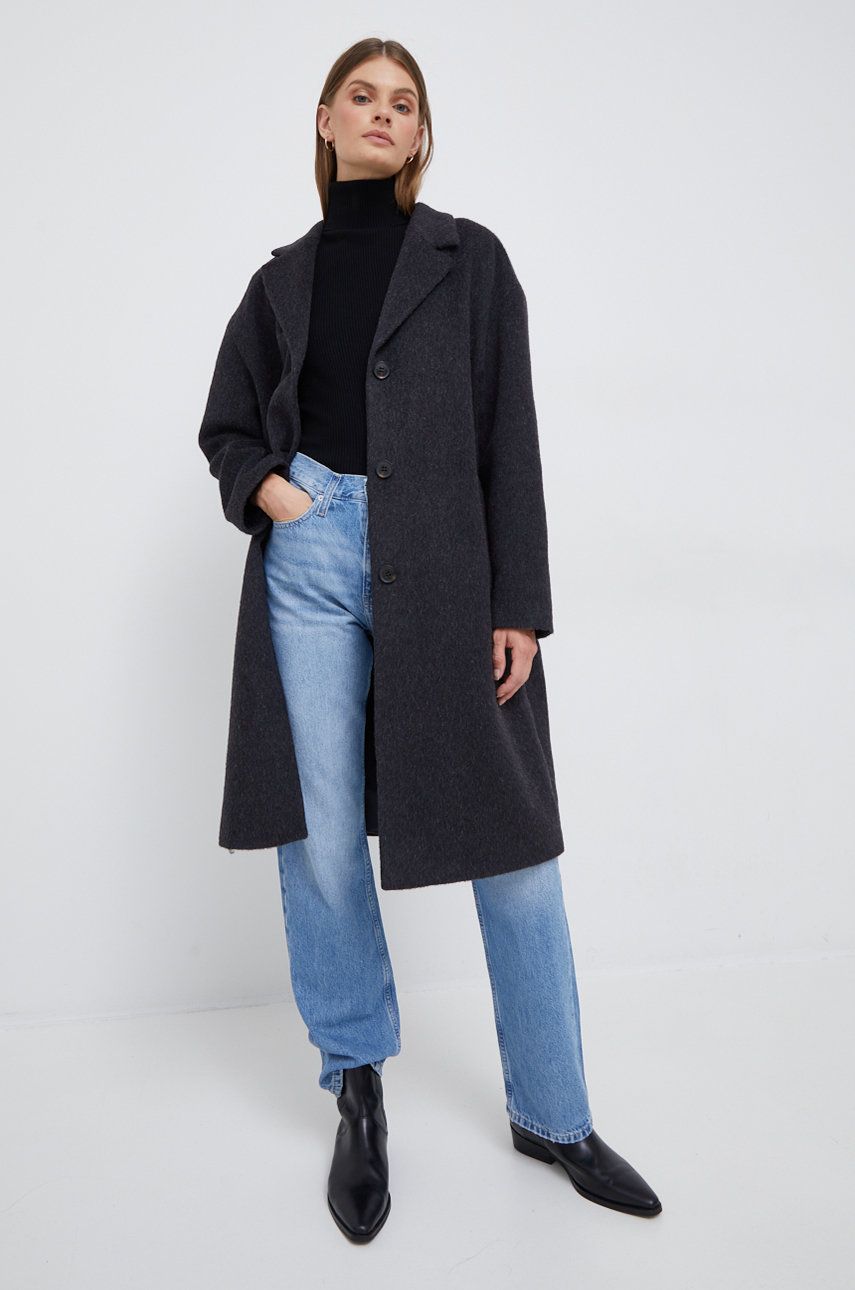 Kabáty CALVIN KLEIN Coat Čierna | K20K204629.9BYY, 0