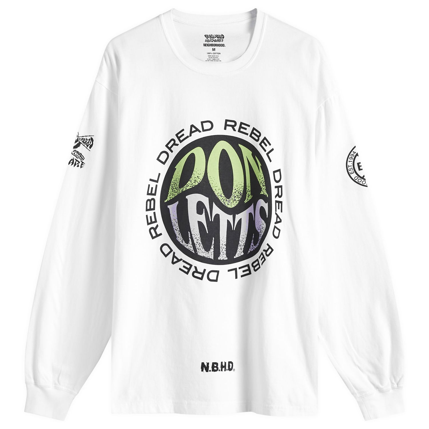 Tričko Neighborhood Neighborhood x Rebel Dread Hardware Long Sleeve T-Shirt Biela | 242PCRDN-LT01S-WHT, 0