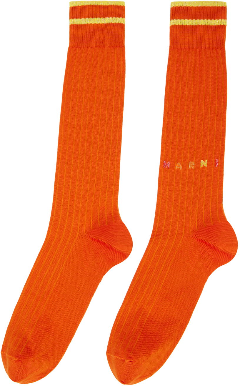 Ponožky Marni Marni Ribbed Knit Socks Oranžová | SKZC0110Q0 UFC143, 1
