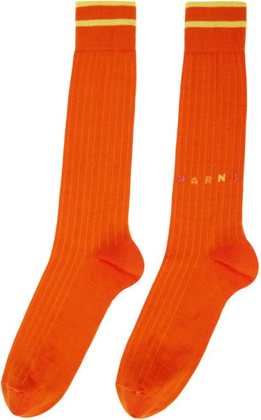Ponožky Marni Marni Ribbed Knit Socks Oranžová | SKZC0110Q0 UFC143, 1