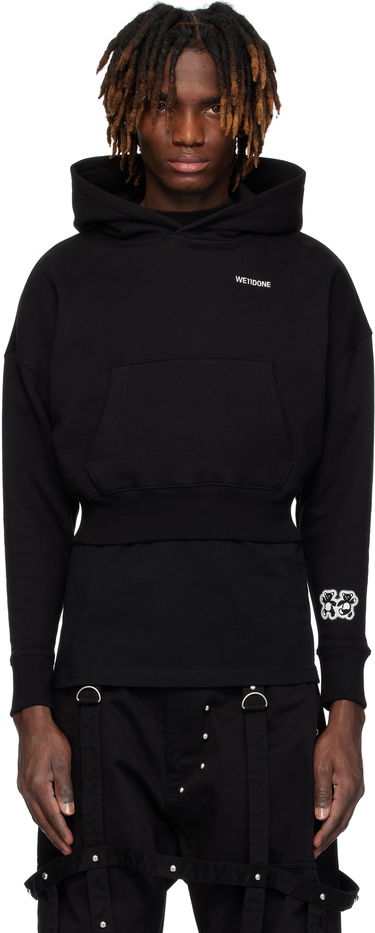 Mikina We11done We11done Teddy Twins Sleeve Hoodie Čierna | WD-TH0-25-841-U-BK, 0