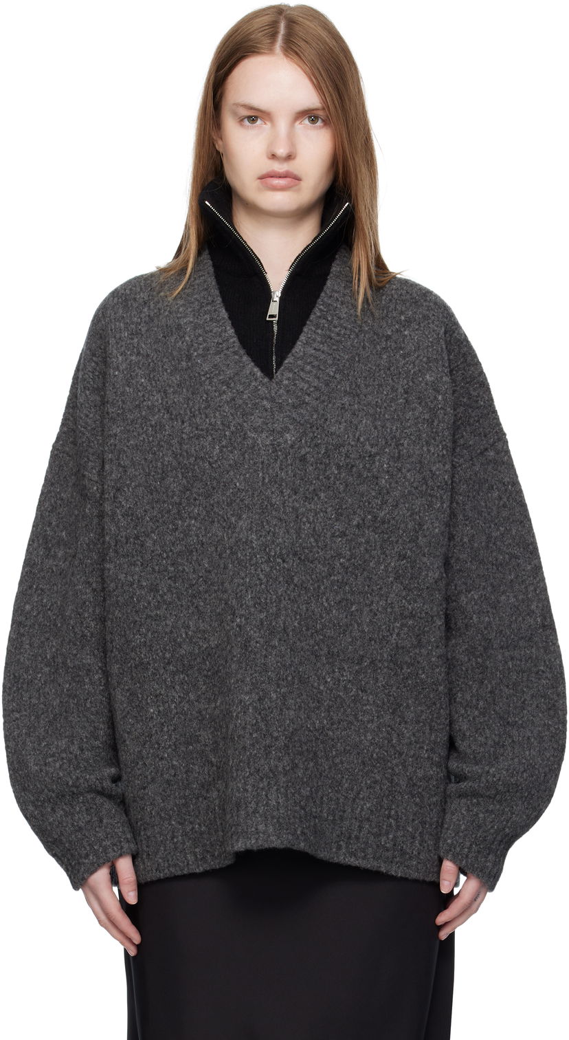 Sveter Nanushka Nanushka Kylen Half-Zip Sweater Šedá | NU25PFSW17197
