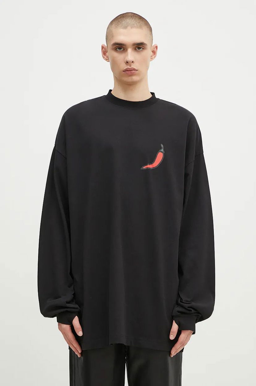 Tričko 032C Office Fruit Oversized Longsleeve T-shirt Čierna | F24.URC.0271.050